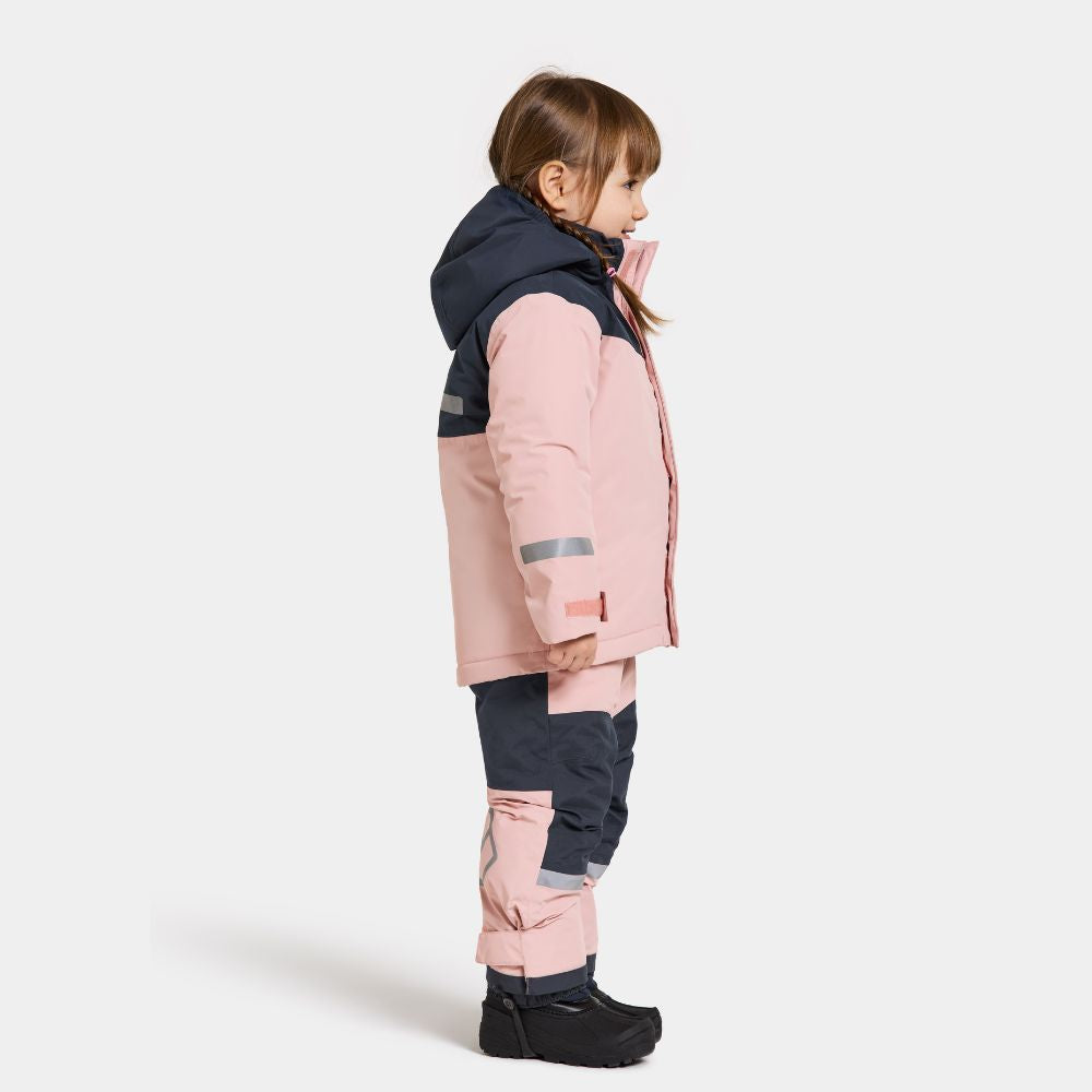 Didriksons Skare Kids Ski Jacket & Pants Set - Waterproof Winter Snowsuit for Girls & Boys, Insulated Warm Snow Jacket with Pants, Dusty Pink - Perfect for Skiing, Snowboarding & Outdoor Winter Activities