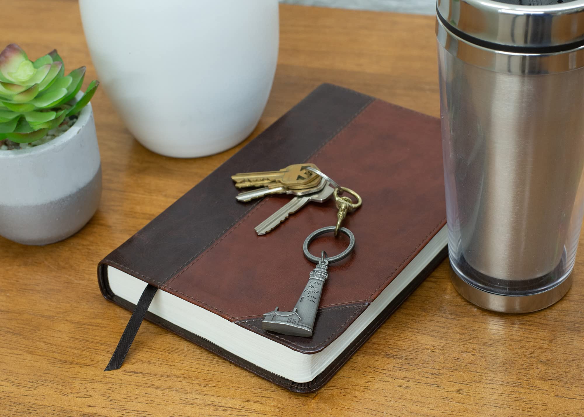 2 Inch Lighthouse Keychain - Silver Zinc Alloy Car Key Ring for Auto Accessories