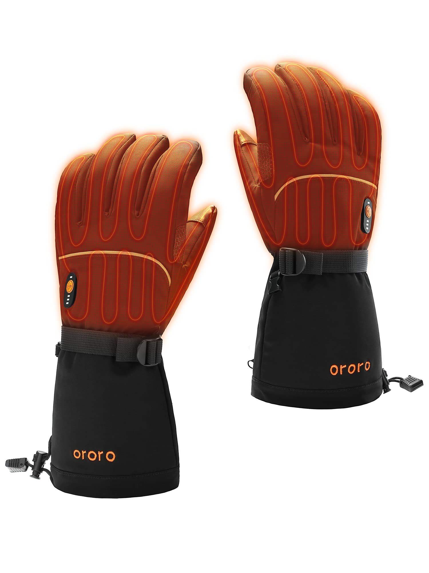 ORORO Rechargeable Heated Gloves for Men & Women - Winter Motorcycle Riding, Skiing & Outdoor Activities - USB Powered Warm Gloves (Charger Not Included) - Perfect for Cold Weather Commuting, Snow Sports & Winter Adventures