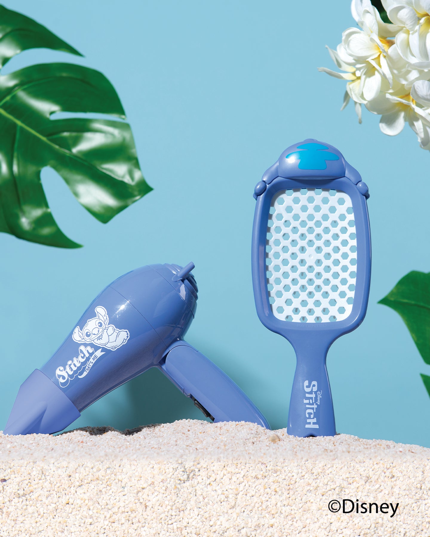 Disney Stitch Detangling Brush & Mini Hair Dryer Travel Set for Kids - Perfect for On-the-Go Styling and Detangling