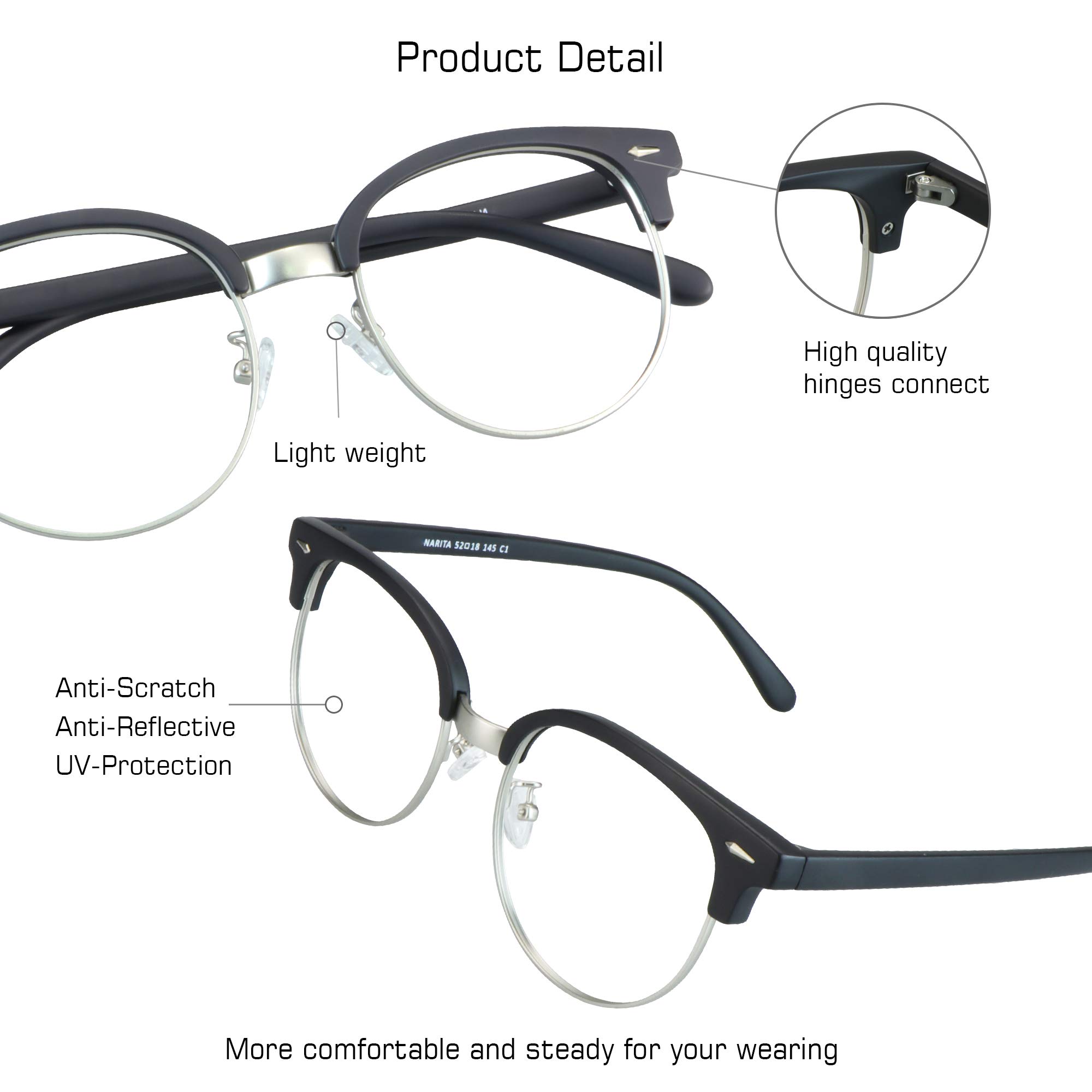 VisionGlobal Blue Light Blocking Glasses for Women & Men - Anti Eyestrain Computer Glasses with Stylish Oval Frame - Reduce Digital Eye Strain for Work, Gaming & Screen Time