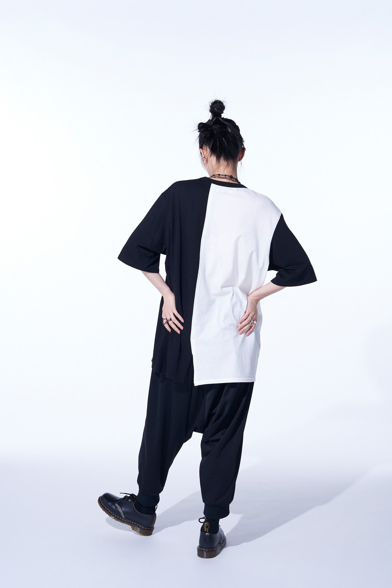 Color Switched Asymmetrical Design T-Shirt for Men & Women | Trendy Casual Wear for Street Style & Everyday Outfits