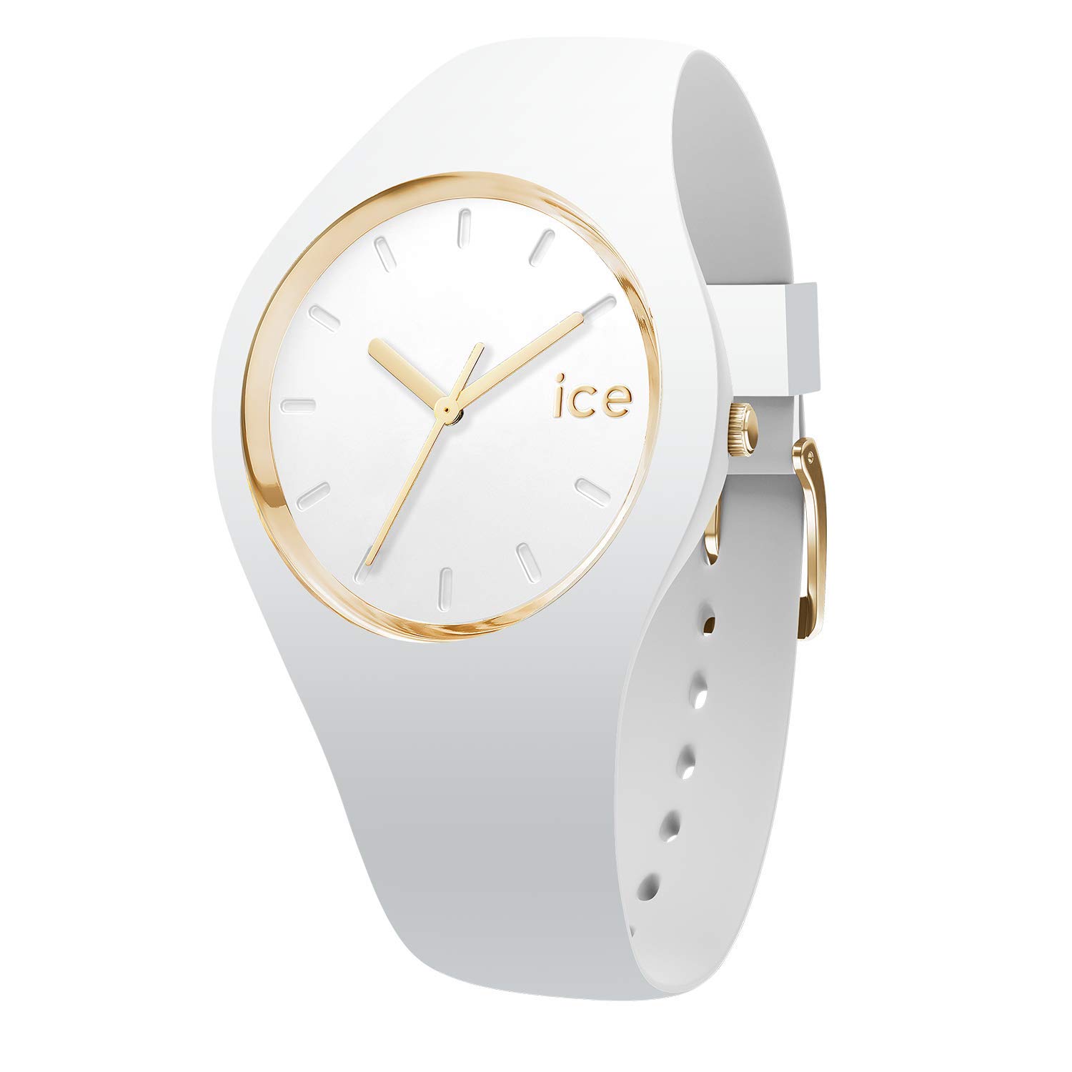 Ice-Watch ICE Glam White Women's Wristwatch with Silicone Strap - Stylish Analog Watch for Women, Water Resistant & Lightweight - Perfect for Everyday Wear, Office & Casual Outfits