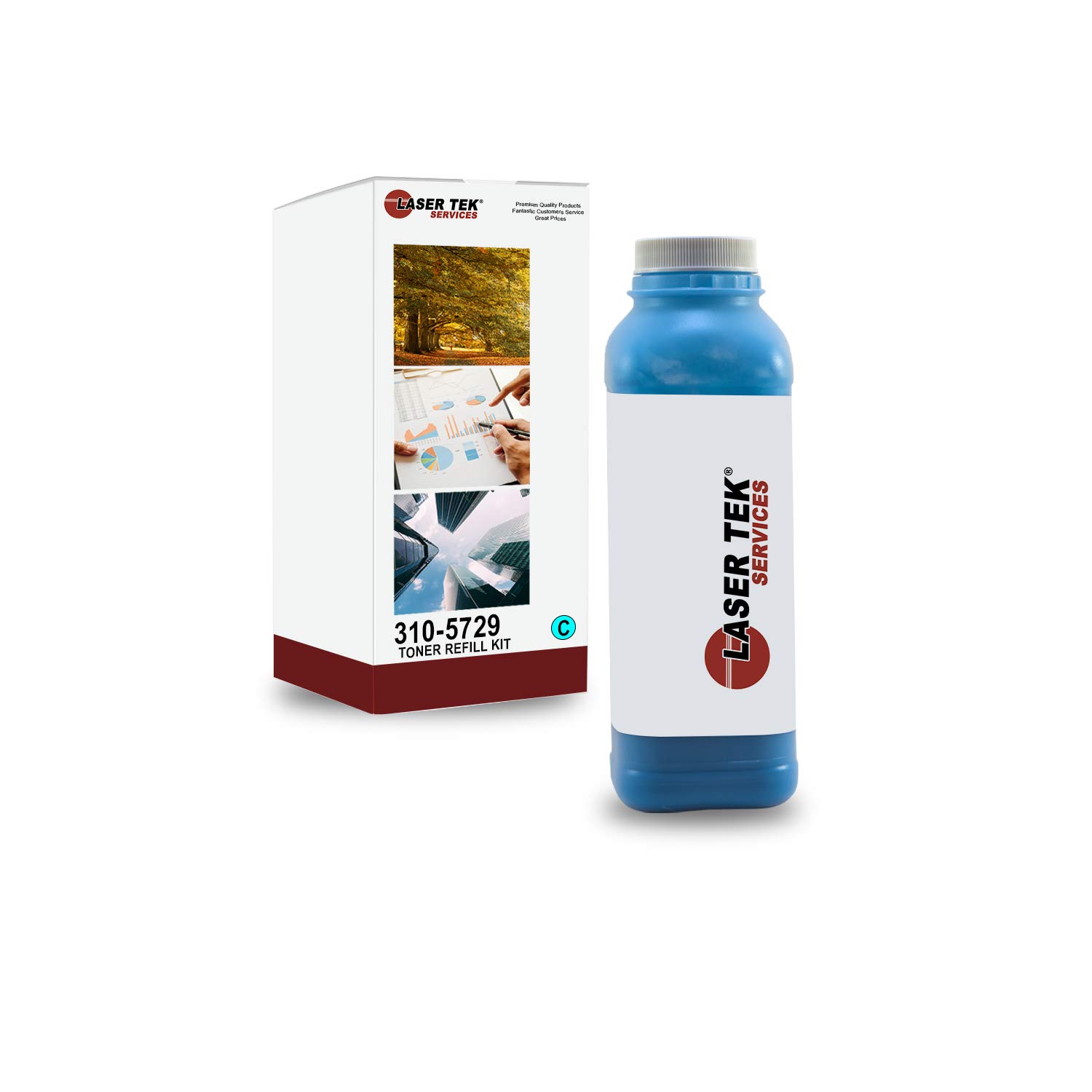 Dell 3000 310-5729 Compatible Toner Refill Kit - Cyan (1 Pack, 4,000 Pages) | Works with Dell 3000, 3000CN, 3100, 3100CN Printers | Ideal for Office & Home Printing Needs