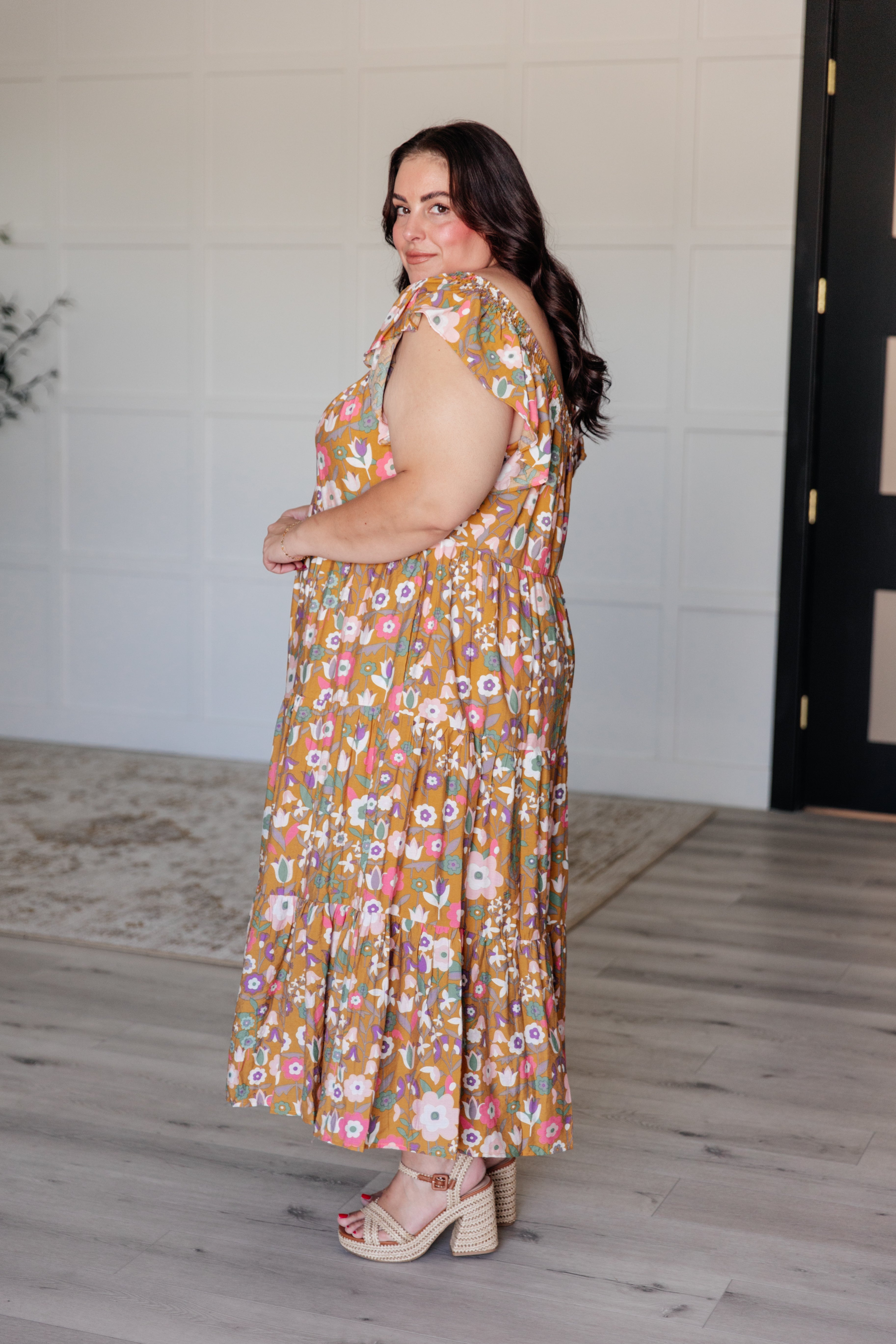 Flutter Sleeve Dress for Women - Elegant Flowy Summer Dress with Feminine Ruffle Sleeves | Perfect for Beach Vacations, Date Nights & Outdoor Weddings