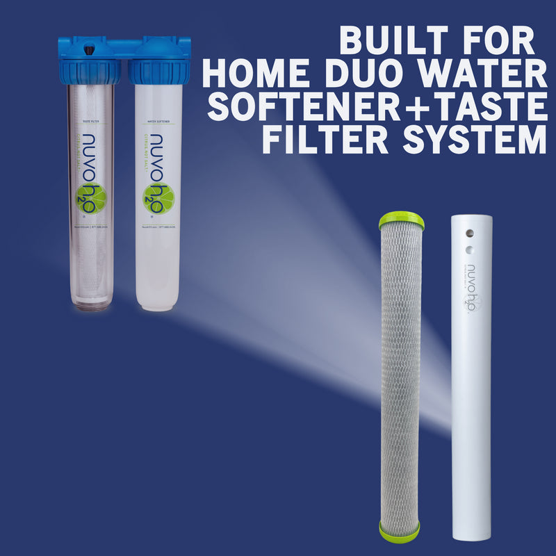 NuvoH2O Home Duo System Replacement Cartridge & Filter - Water Softener Cartridge for Hard Water Treatment | Perfect for Home, RV & Camping Use