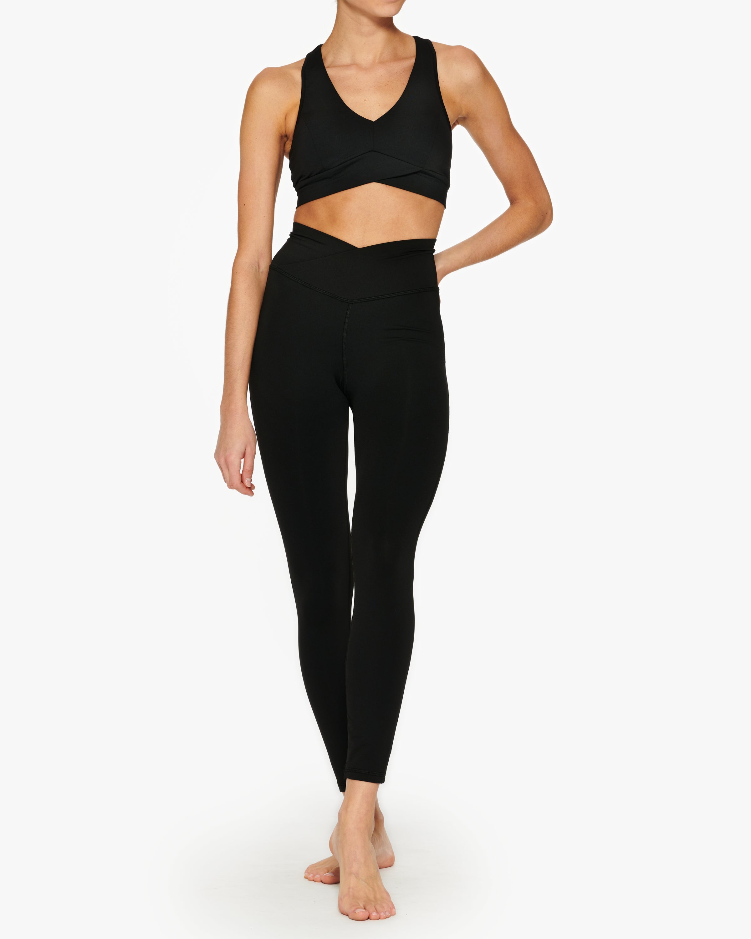 Ray V Neck Longline Bra - Seamless Comfort for Yoga, Workouts & Everyday Wear - Plus Size & Full Coverage Support