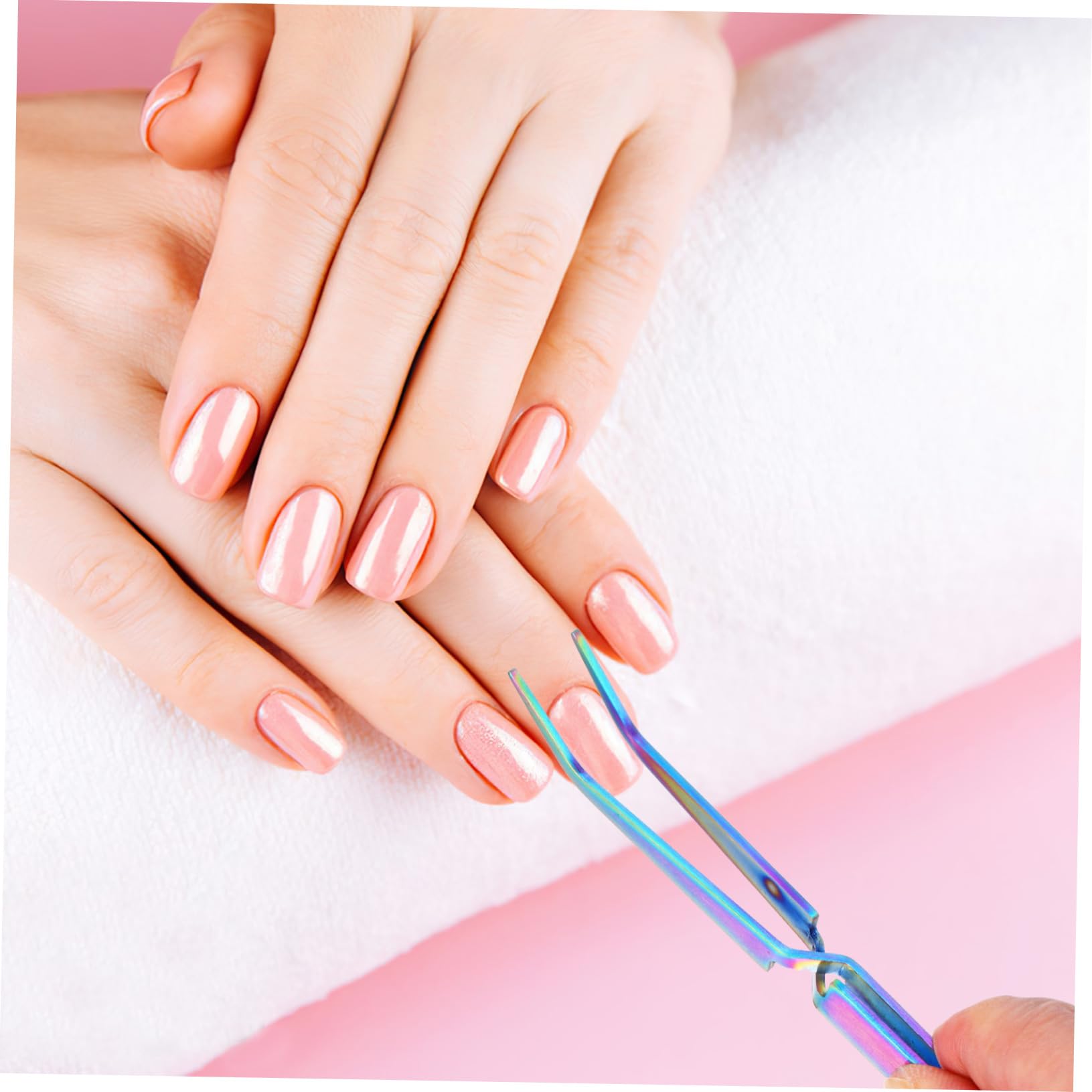 2 Pcs Stainless Steel Nail Shaping Tweezers - Professional Manicure Tools for Nail Art, Decal Pressing & Crafting | Perfect for DIY Nail Design, Salon Use & Home Manicure Kits