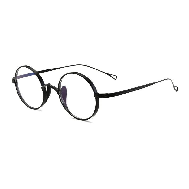 Stylish Black Full Rim Round Titanium Eyeglasses for Women - Lightweight & Durable Frame (Model 63199) | Perfect for Office, Reading & Everyday Fashion Accessory