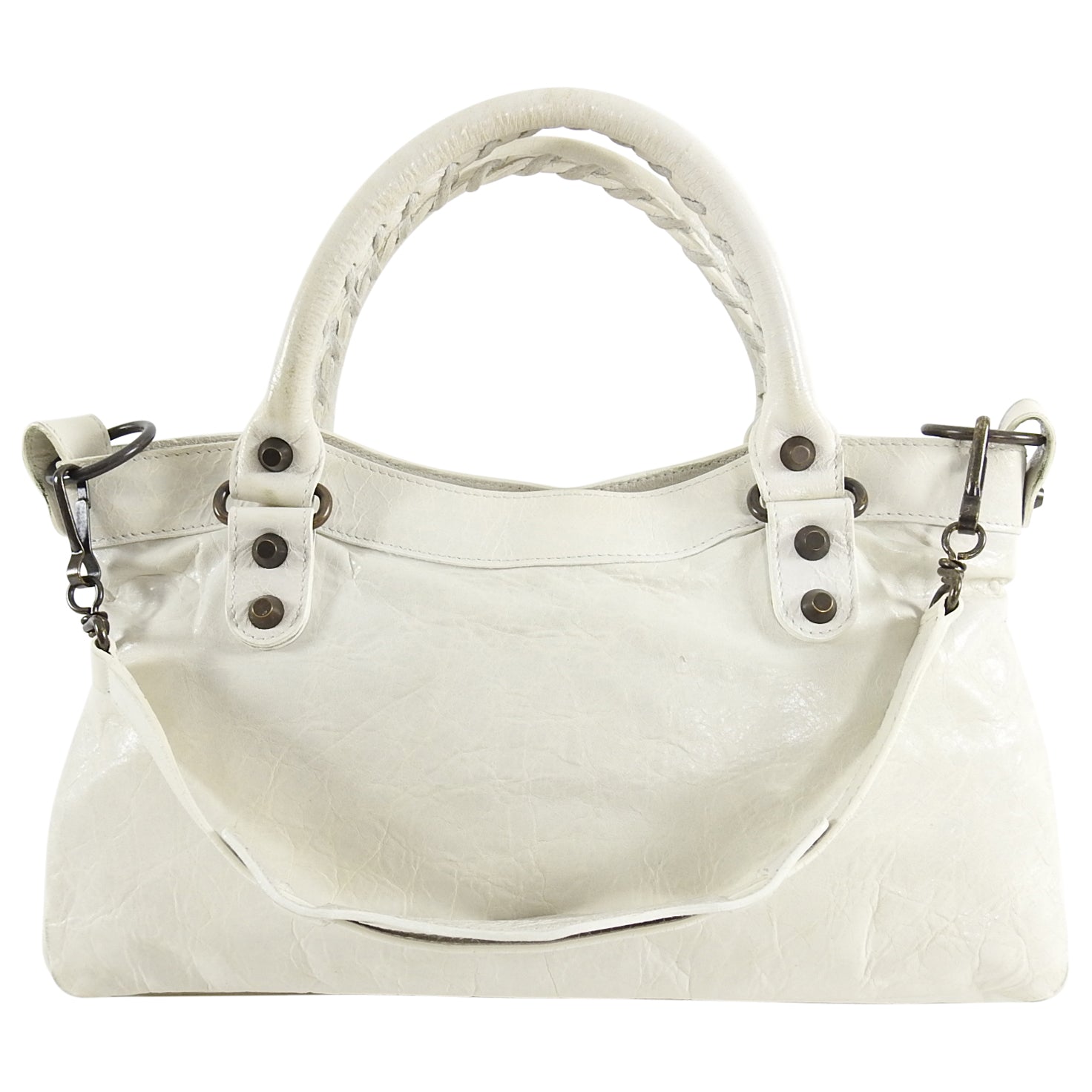 Balenciaga Ivory Motocross Classic First Bag - Luxury Designer Handbag for Women | Perfect for Parties, Date Nights & Fashion Events