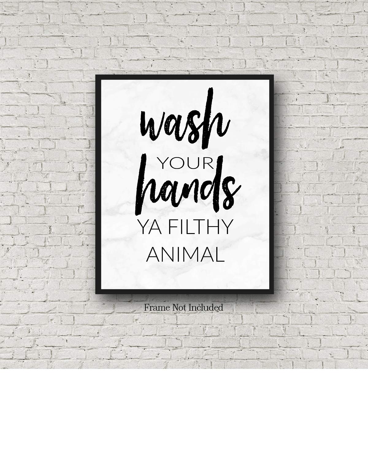 Funny Bathroom Wall Art - 'Wash Your Hands You Filthy Animal' Farmhouse Decor - 24x30 Ready to Hang Canvas - Powder Room & Guest Bathroom Wall Decor for Home, Office, or Restaurant