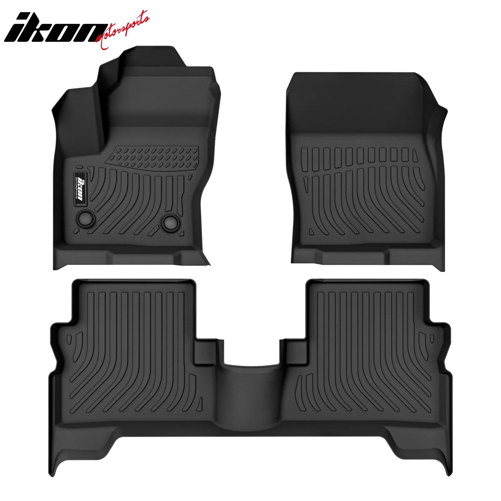 IKON 3D Molded All-Weather Floor Mats for 2013-2019 Ford Escape & 2013-2018 Ford C-Max - 4-Piece Set (Front & Rear) - TPE Thermo Plastic Elastomer Protection - Perfect for Daily Commuting, Road Trips & Off-Road Adventures