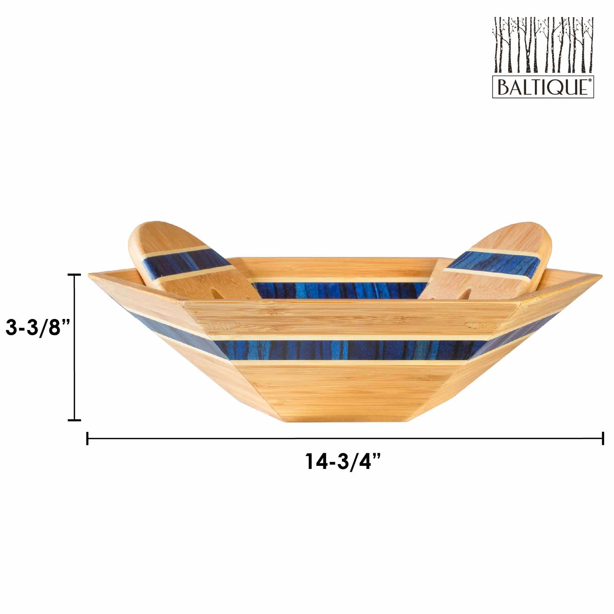 Baltique® Malta Collection Salad Bowl & Serving Set - Premium Porcelain Salad Bowl with Tongs - Perfect for Dinner Parties, Picnics & Healthy Meal Prep