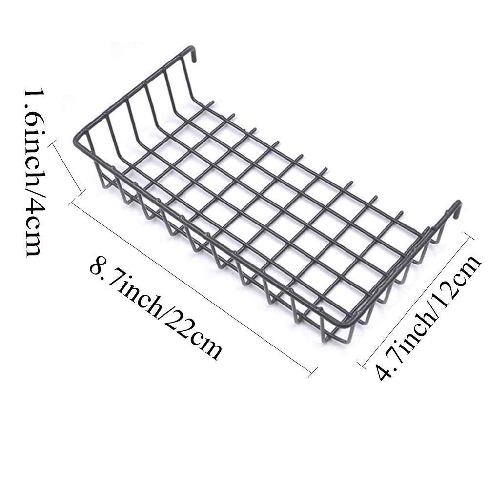 GBYAN 2 Pack Wall Grid Panels with Baskets - Photo Display & Wire Wall Organizer for Hanging Memos, Pictures, Notes | Perfect for Bedroom, Office & Dorm Organization & Decoration