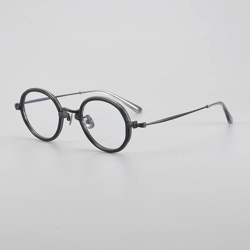 Aror Unisex Full Rim Big Round Titanium Acetate Eyeglasses 494196 - Lightweight & Durable Frame for Reading, Driving & Fashion (Men & Women)