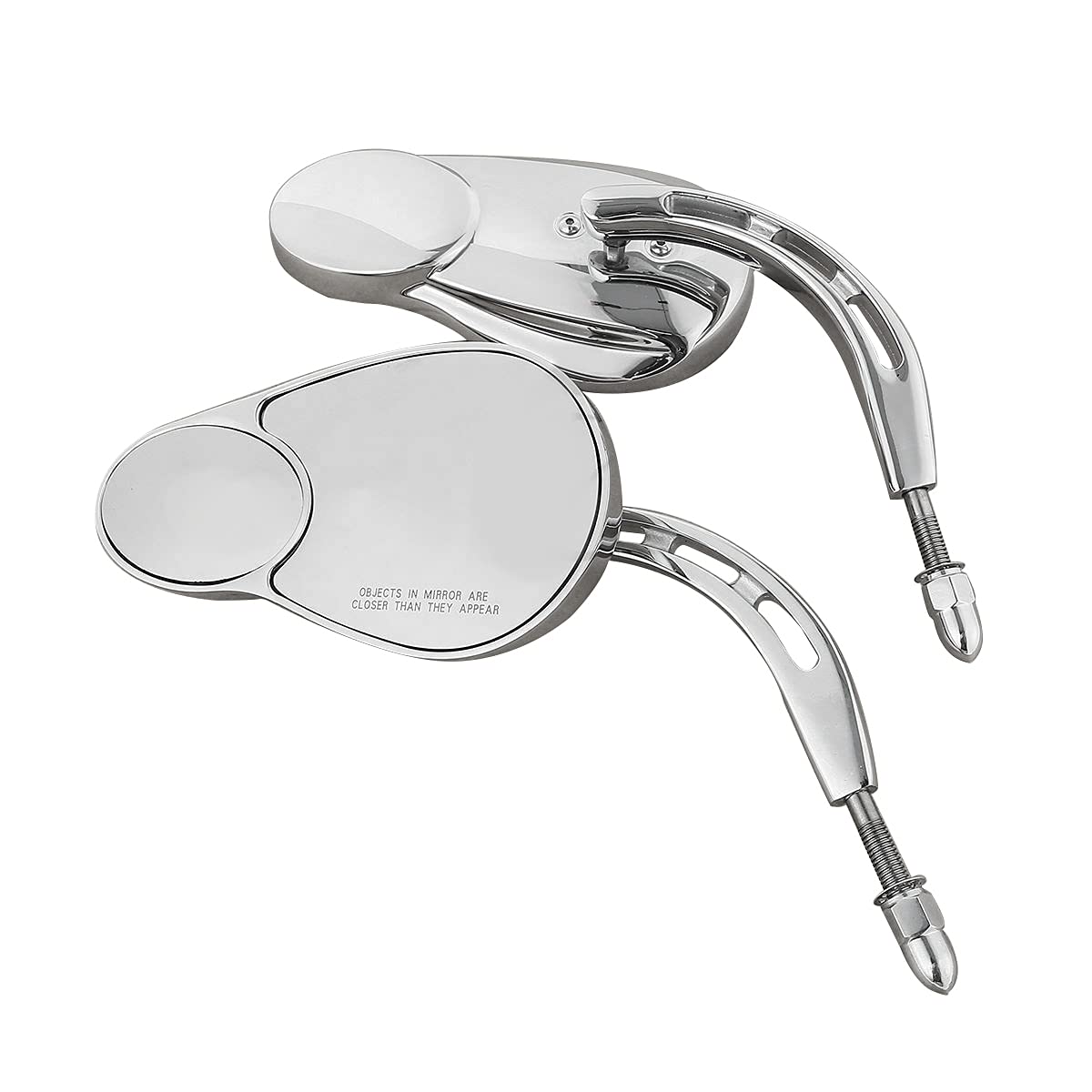Harley Davidson Split Vision Rearview Mirrors - Chrome Fit for Touring, Road King, Street Glide, Electra Glide Ultra Classic FLHTCU, Fat Boy, Sport Glide XG750/XG500 & Sportster | Enhanced Safety & Style for Cruiser & Touring Motorcycles