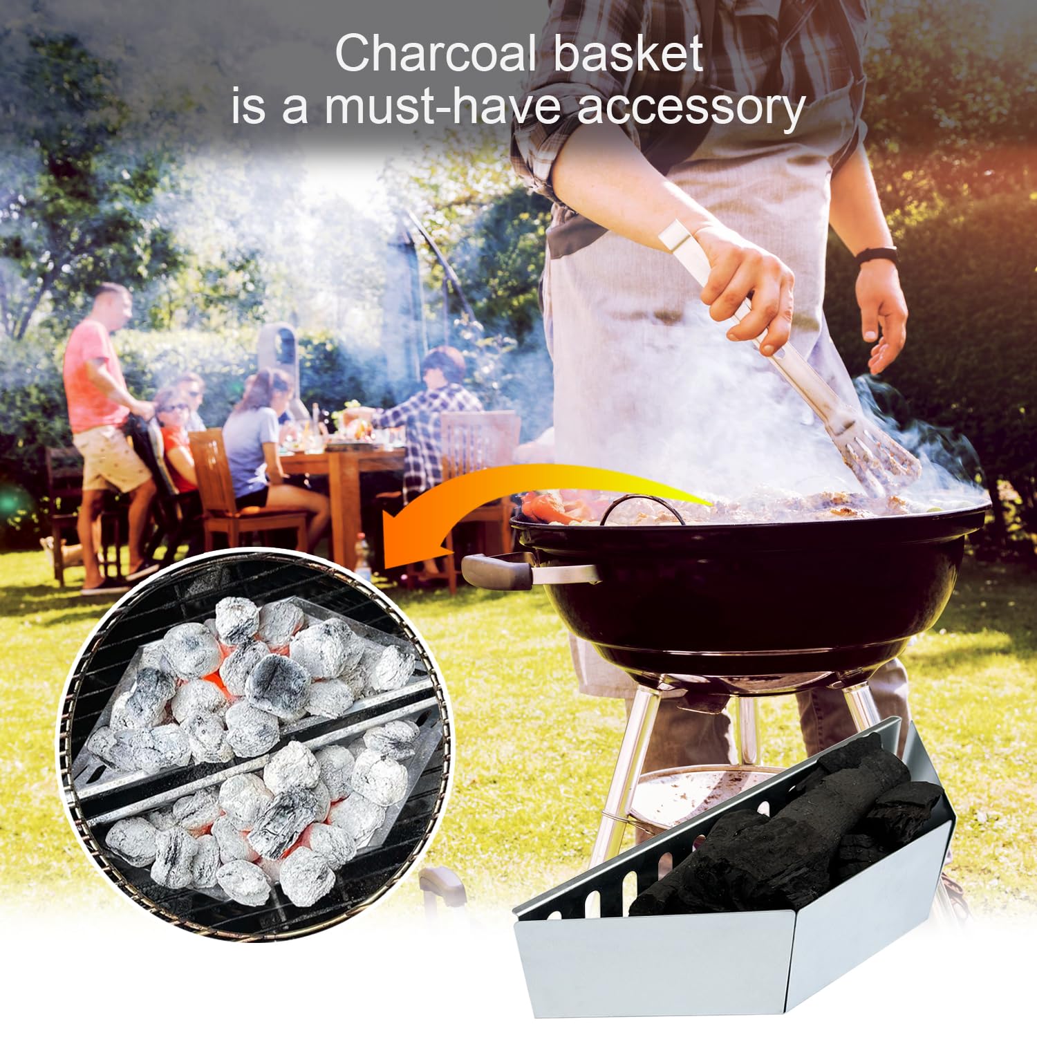 Stainless Steel Charcoal Basket for Weber 22
