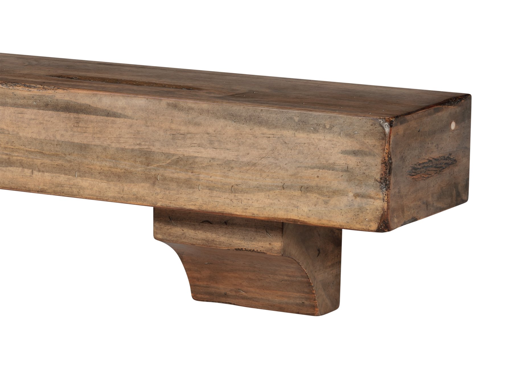 Pearl Mantels 412-48-10 The Shenandoah 48-Inch Wooden Shelf/Mantel Shelf - Rustic Distressed Dune Finish - Perfect for Fireplace Mantels, Living Room Decor & Farmhouse Style Homes