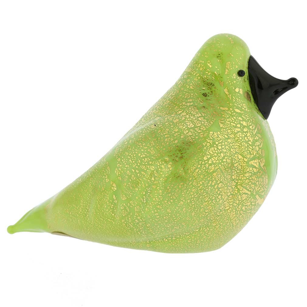 Authentic Murano Glass Bird Figurine - Handcrafted in Venice, Italy - Elegant Green Art Piece for Home Decor & Gift Ideas