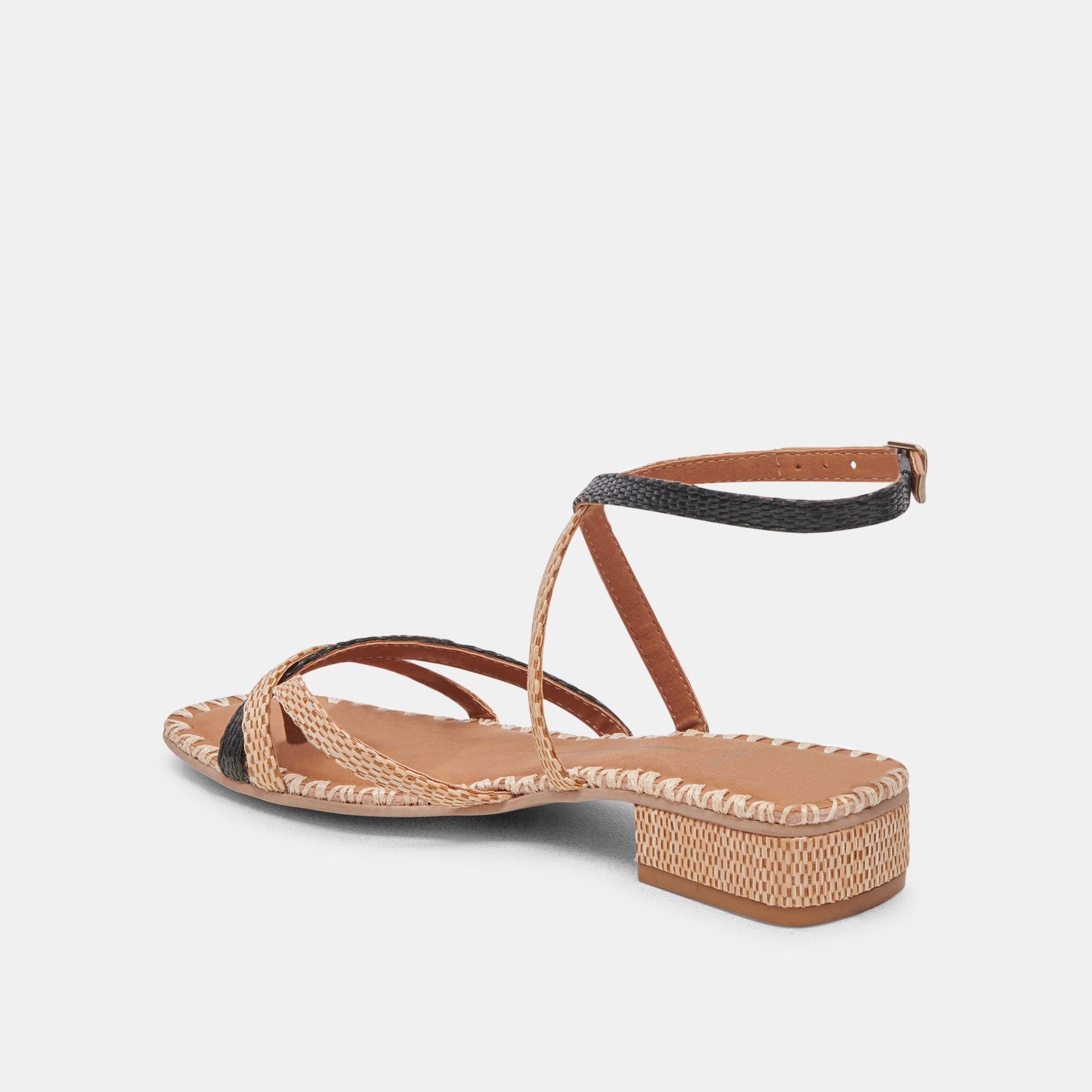 BRINN SANDALS - Black Natural Raffia Women's Sandals | Comfortable & Stylish for Beach, Vacation & Summer Outfits