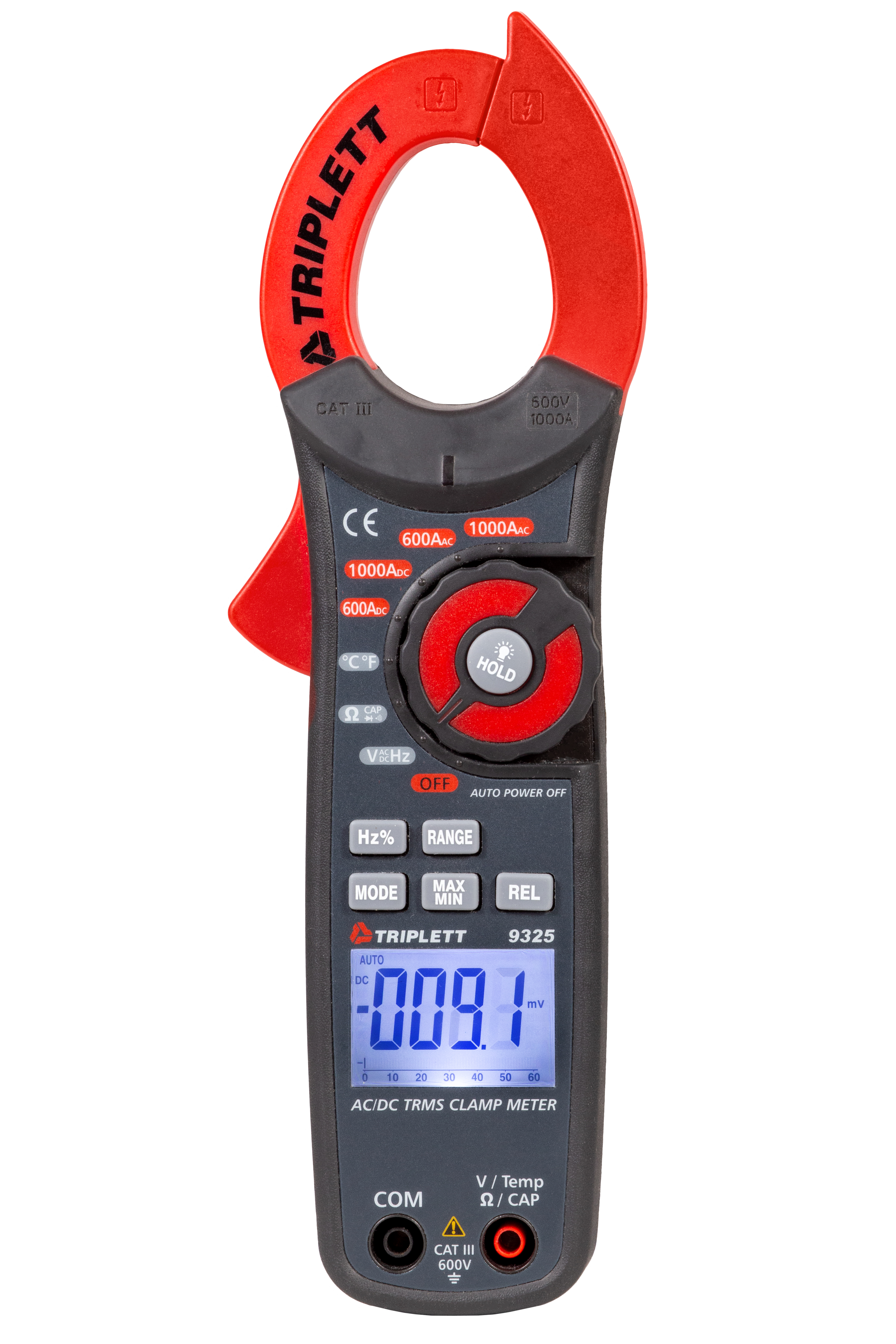 6000 Count True RMS 1000A AC/DC Clamp Meter - 3¾ Digit Display, 28 Ranges, CAT III 600V Safety Rating (Model 9325) - Perfect for Electricians, HVAC Technicians & Industrial Maintenance