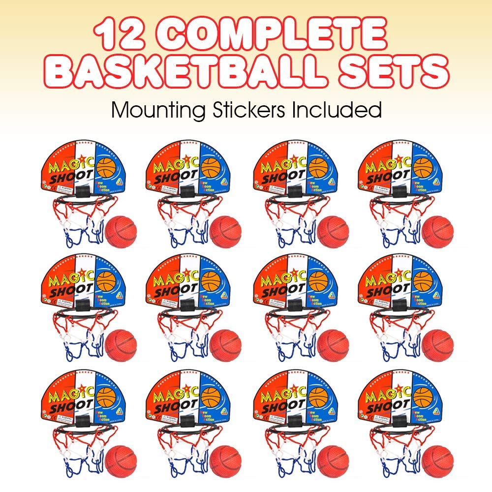 ArtCreativity 12-Pack Mini Basketball Game Set for Kids - Indoor Fun & Party Favors