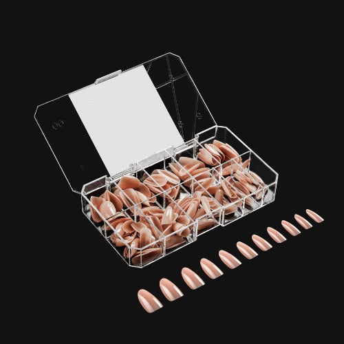 Apres Gel X Neutral Nude & Lilac Press-On Nails 150pc Set - Medium Round Shape for Natural Look | Perfect for Bridal, Party, and Everyday Wear