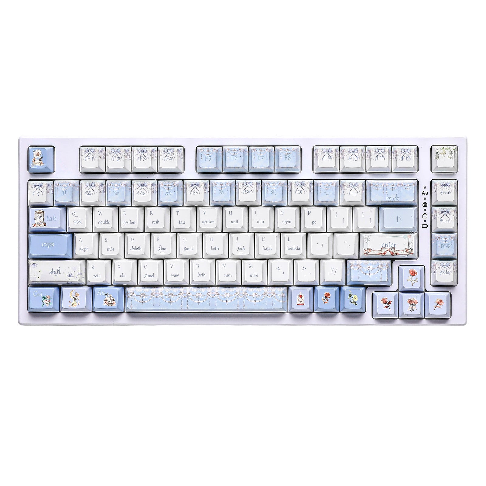YUNZII Blue Butterfly Cherry Profile Keycap Set - PBT Double Shot Keycaps for Mechanical Keyboards (104 Keys) - Perfect for Typing, Gaming & Custom Keyboard Builds