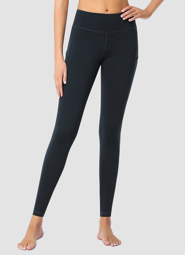 High Waist Yoga Pants for Women - Full Length Black Workout Leggings for Newborns - Perfect for Postpartum Fitness & Nursing Comfort