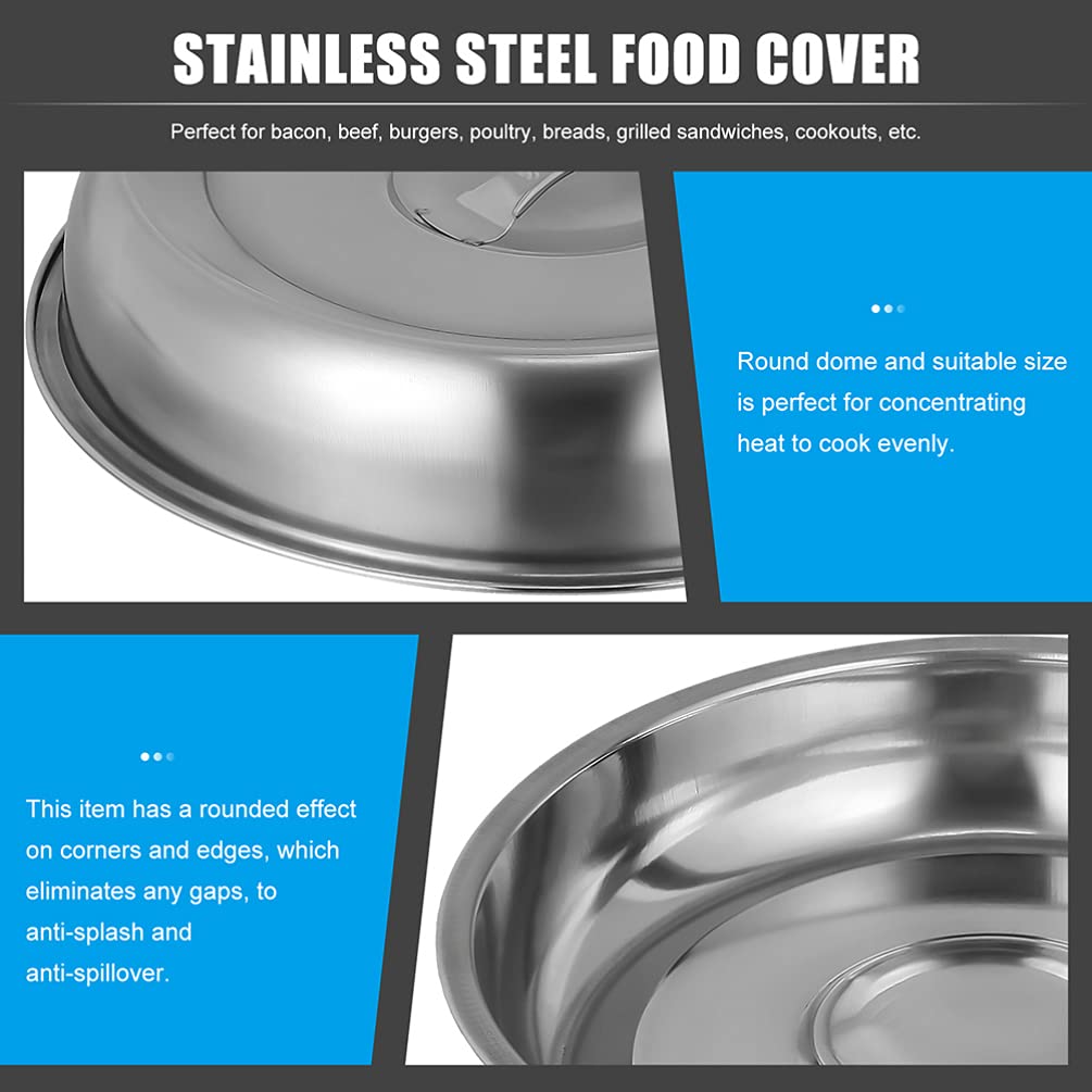 BESTONZON Stainless Steel Dinner Plate Covers - Set of 2, Household Food Covers for Steak, Oilproof Cloche Plate Cover - Perfect for Restaurants, Parties & Food Presentation