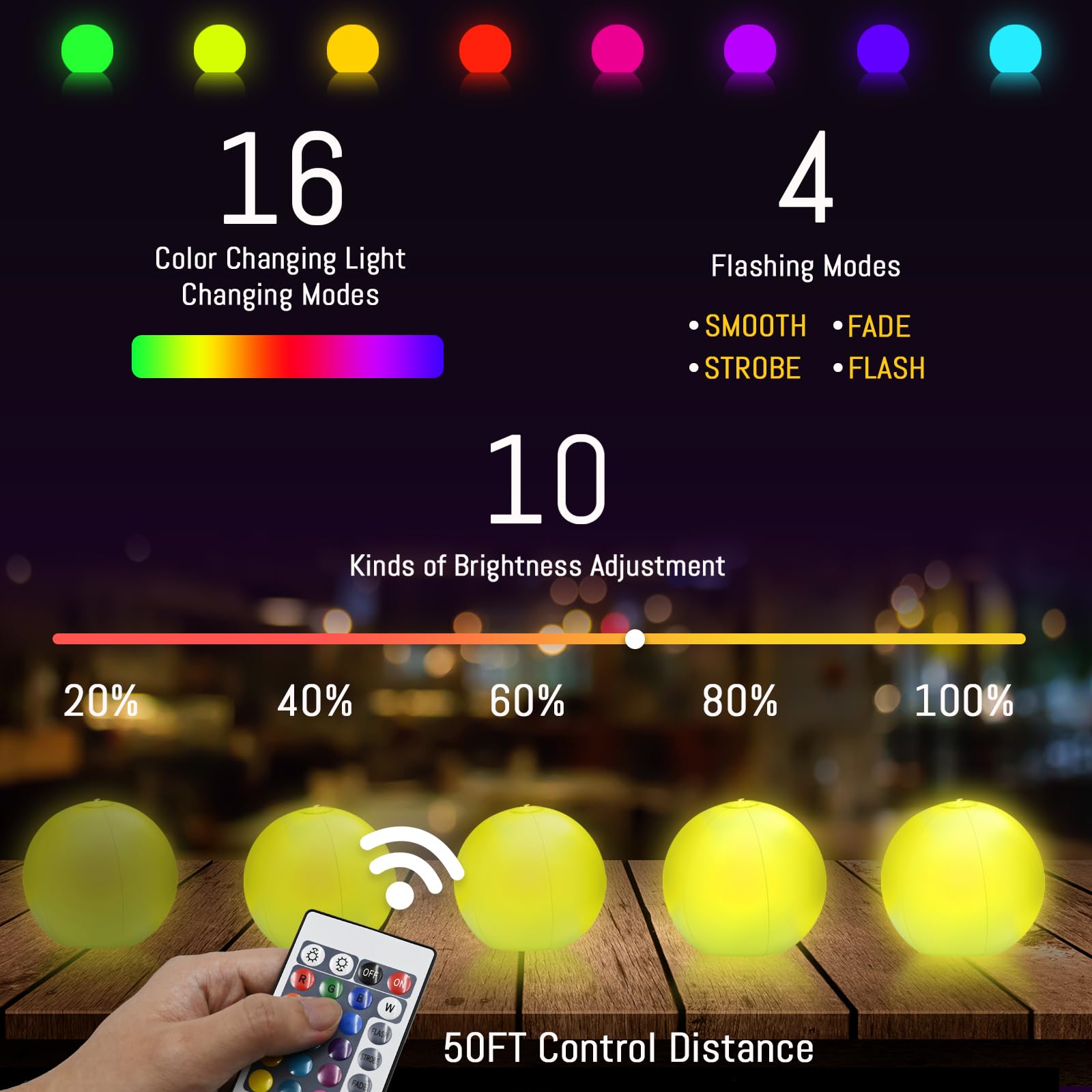 4 Pack LED Light Up Beach Balls for Kids - 12