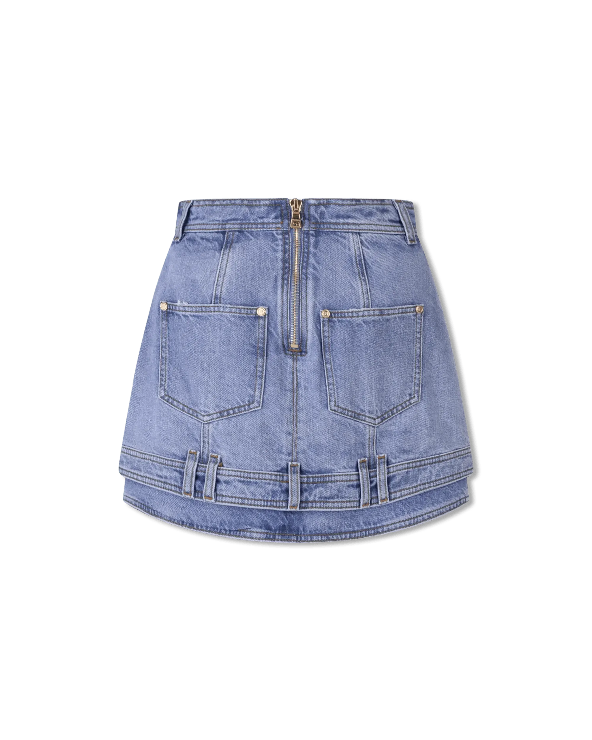 Stylish Button Trimmed Denim Wrap Skirt for Women | Vintage Inspired High Waist A-Line Skirt | Perfect for Casual Outings, Date Nights & Summer Fashion