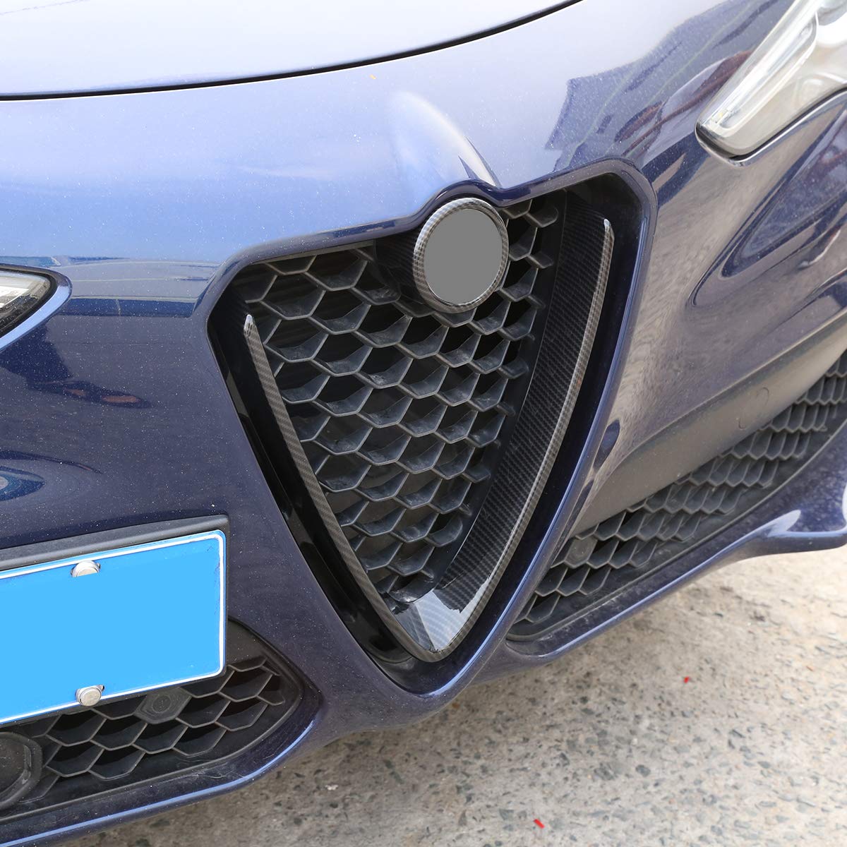 ABS Plastic Front Grill Decoration Frame Trim for Alfa Romeo Stelvio 2017-2019 | Style A | Car Exterior Accessories | Perfect for Customization & Vehicle Upgrades
