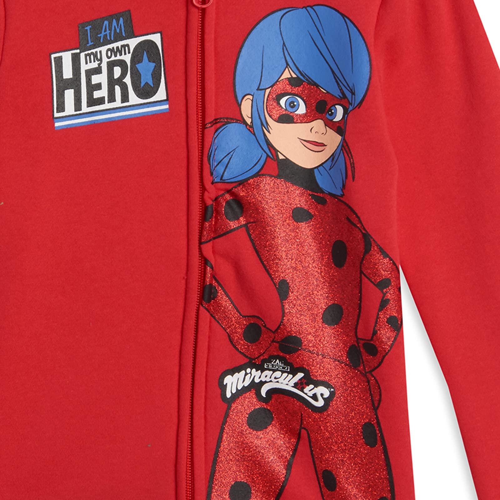 Miraculous Ladybug Girls Zip Up Hoodie - Toddler to Big Kid Sizes | Cute & Comfortable Outerwear for Playdates, School & Everyday Wear