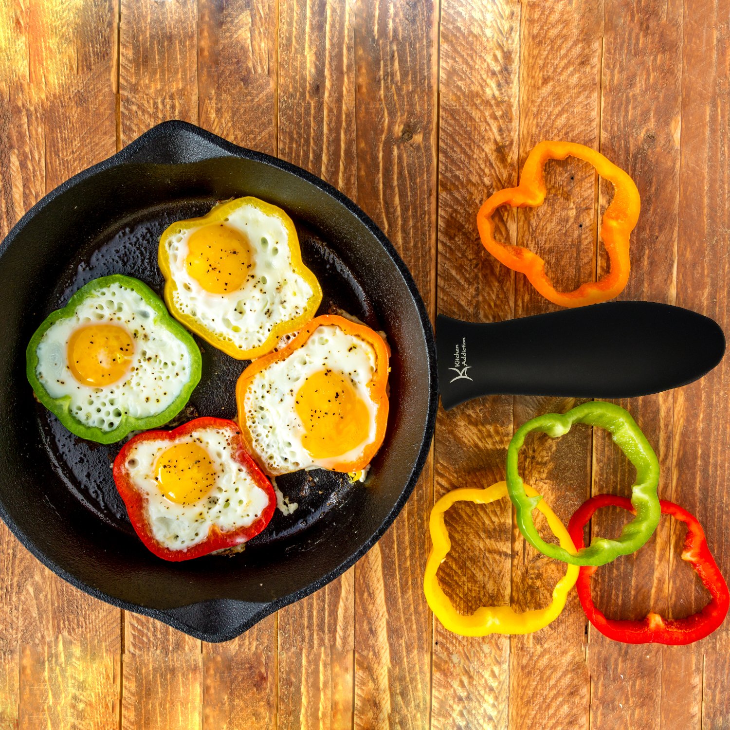 6-Piece Silicone Kitchen Set - Heat Resistant Handle Holders, Trivets & Grippers for Cooking & Baking - Perfect for Stovetop, Oven & Microwave Use (Black)