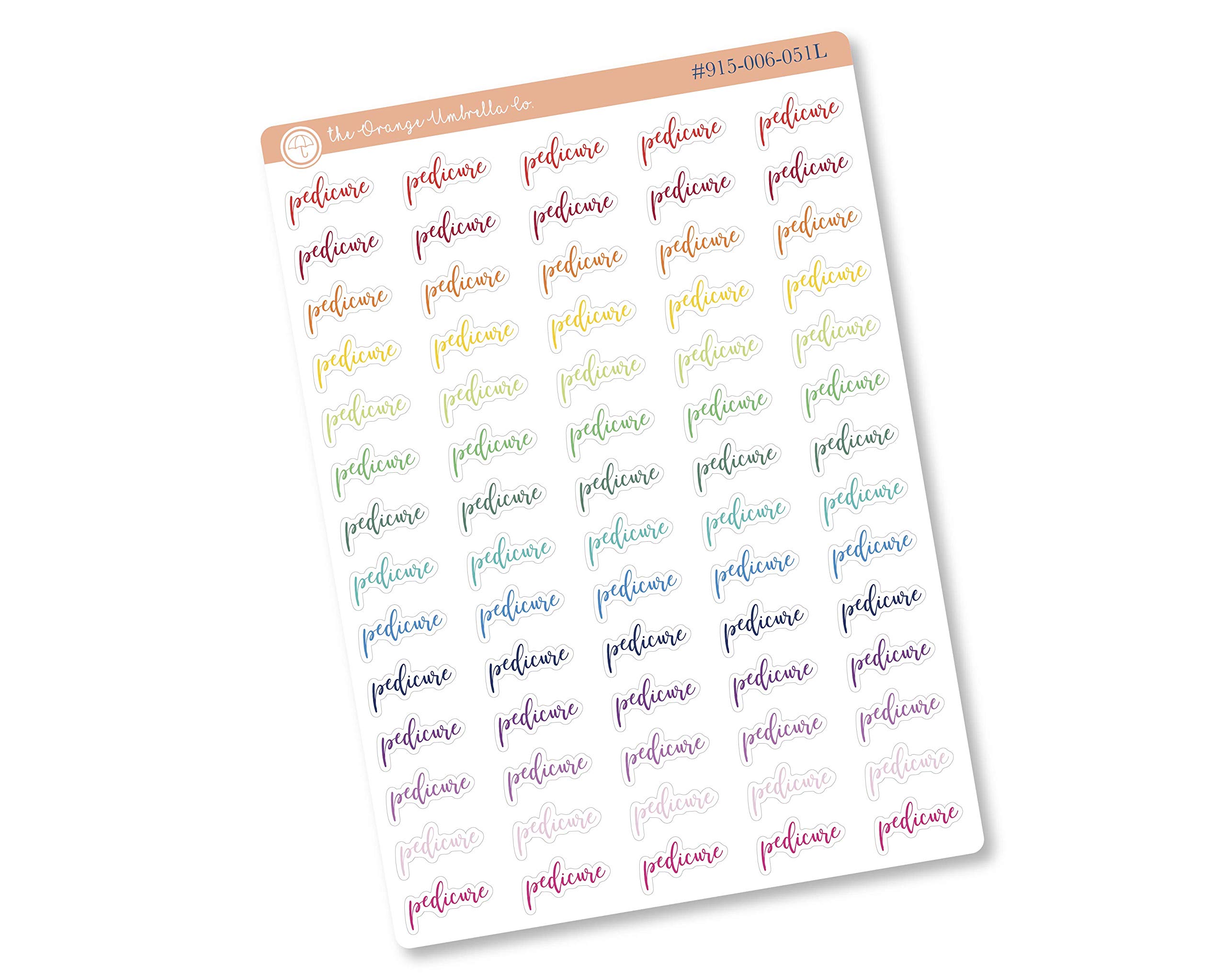 Pedicure Planner Stickers - Colorful Tracking Labels for Nail Care & Organization (S-929-R) | Perfect for Salon Professionals & DIY Nail Enthusiasts