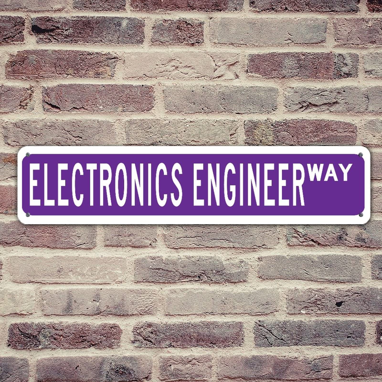 Personalized Purple Farmhouse Aluminum Wall Sign - Weather-Resistant 4x18 Inch Office Decor for Garage, Yard, Garden & Restaurants - Ready to Hang Engineer-Themed Street Sign - Perfect for Home & Business Use