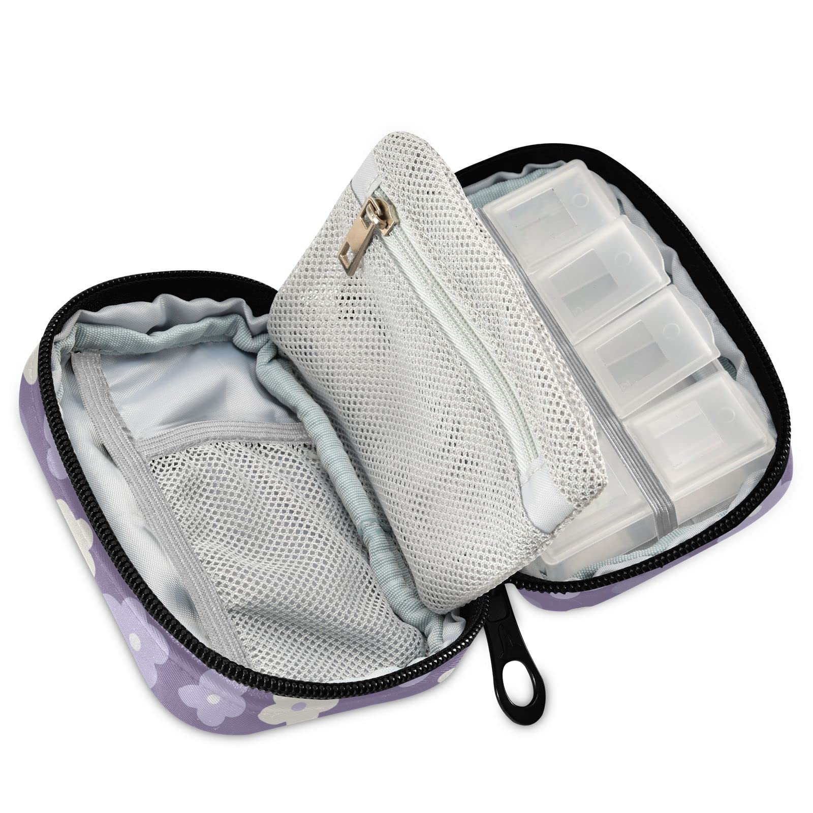 7-Day Pill Organizer Box - Weekly Travel Pill Case with 7 Compartments, Small & Portable Vitamin & Medication Dispenser for Purse - Perfect for Daily Medicine, Vitamins & Supplements (Purple) - Ideal for Travel, Work & Home Use