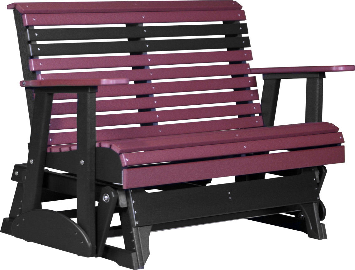 LuxCraft 4-Foot Plain Glider - Smooth & Comfortable Patio Swing for Outdoor Relaxation in Garden, Porch or Backyard