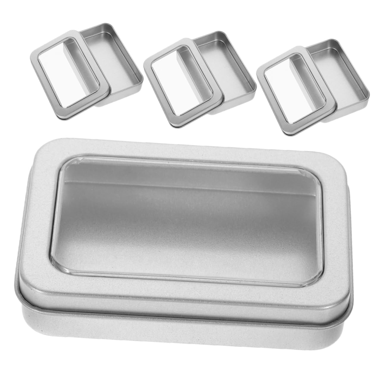 WESIEVYA 4-Piece Versatile Storage Box Set - Durable Iron Trading Card Holder & Jewelry Organizer for Collectibles, Small Accessories | Perfect for Home, Office & Travel Organization