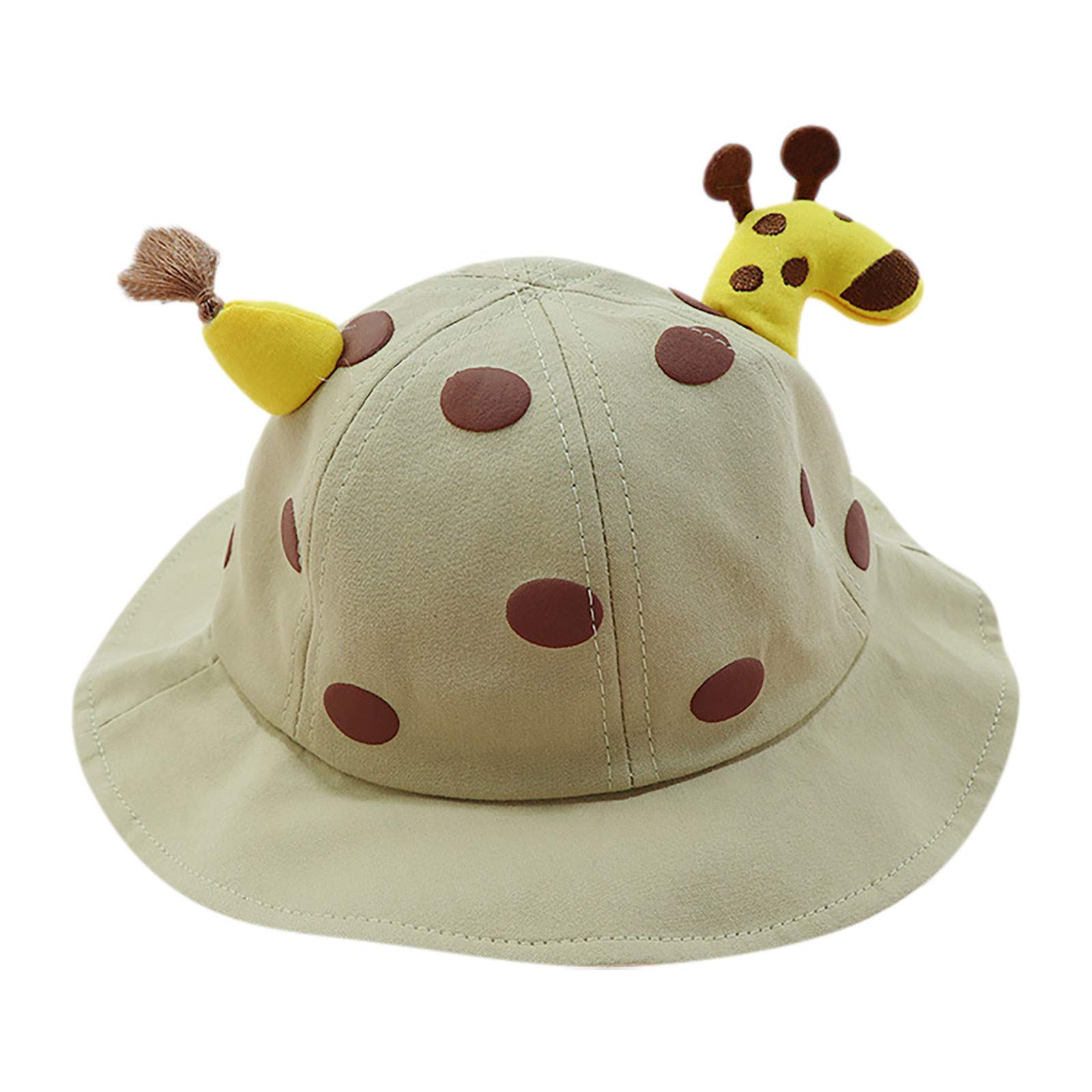 Toddler Girls' Cartoon Bucket Hat - Lightweight Packable Sun Hat for Summer Beach, Outdoor Travel & Play - UPF 50+ Sun Protection - Khaki