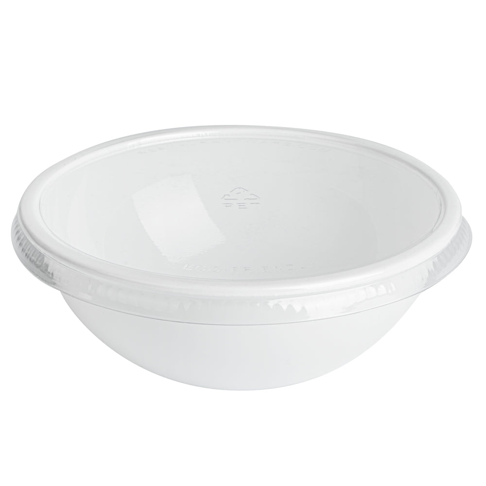 18 oz Round White Plastic Salad Bowls - 6 x 6 x 2.5 Inches - Pack of 200 - Disposable Party Bowls for Salads, Snacks, Desserts & Catering Events