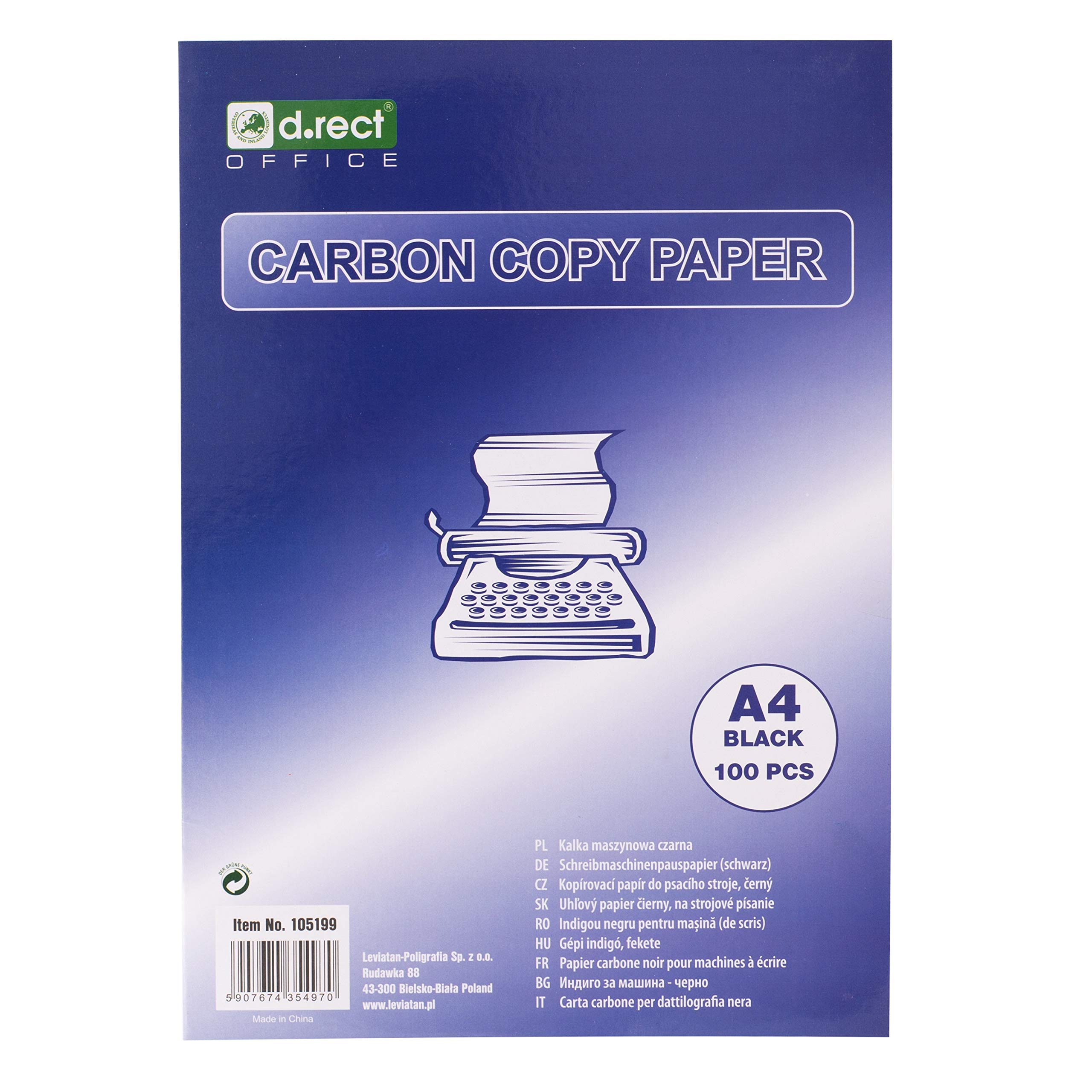 Premium Self-Healing Carbon Copy Paper for Typewriters - 100 Sheets DIN A4 Size - Ideal for Office Documents, Legal Forms & Duplicate Records (Black)