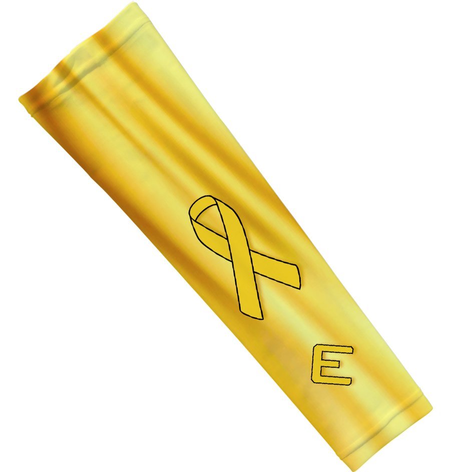 Gold Ribbon Arm Sleeves for Women & Men - Fashionable Compression Sleeves for Sports, Basketball, Running & Outdoor Activities - Breathable UV Protection Arm Covers