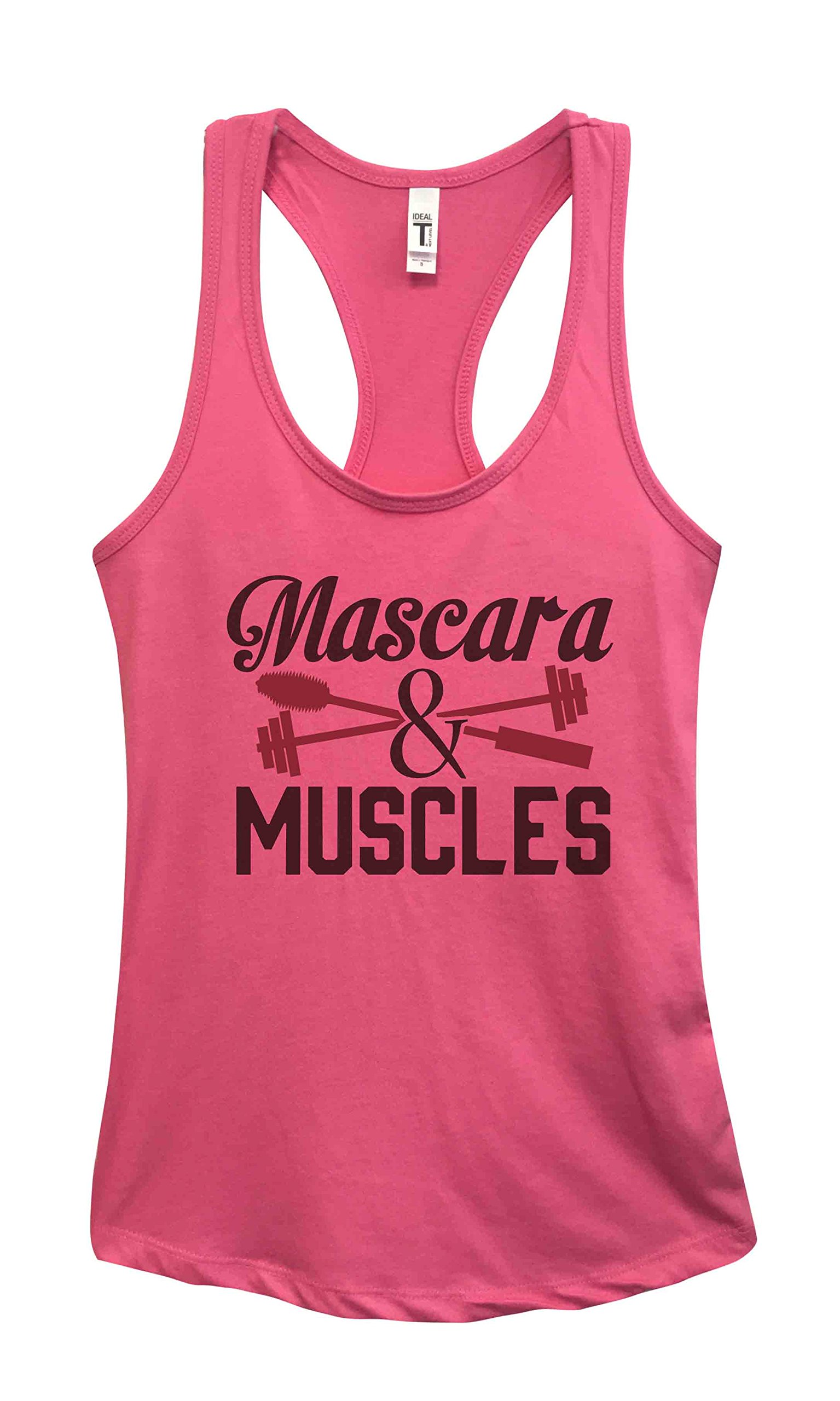 Funny Women's Workout Tank Tops - Mascara & Muscles Gym Shirt for Fitness & Training | Royaltee Diva Collection | Perfect for Gym, Yoga & Casual Wear