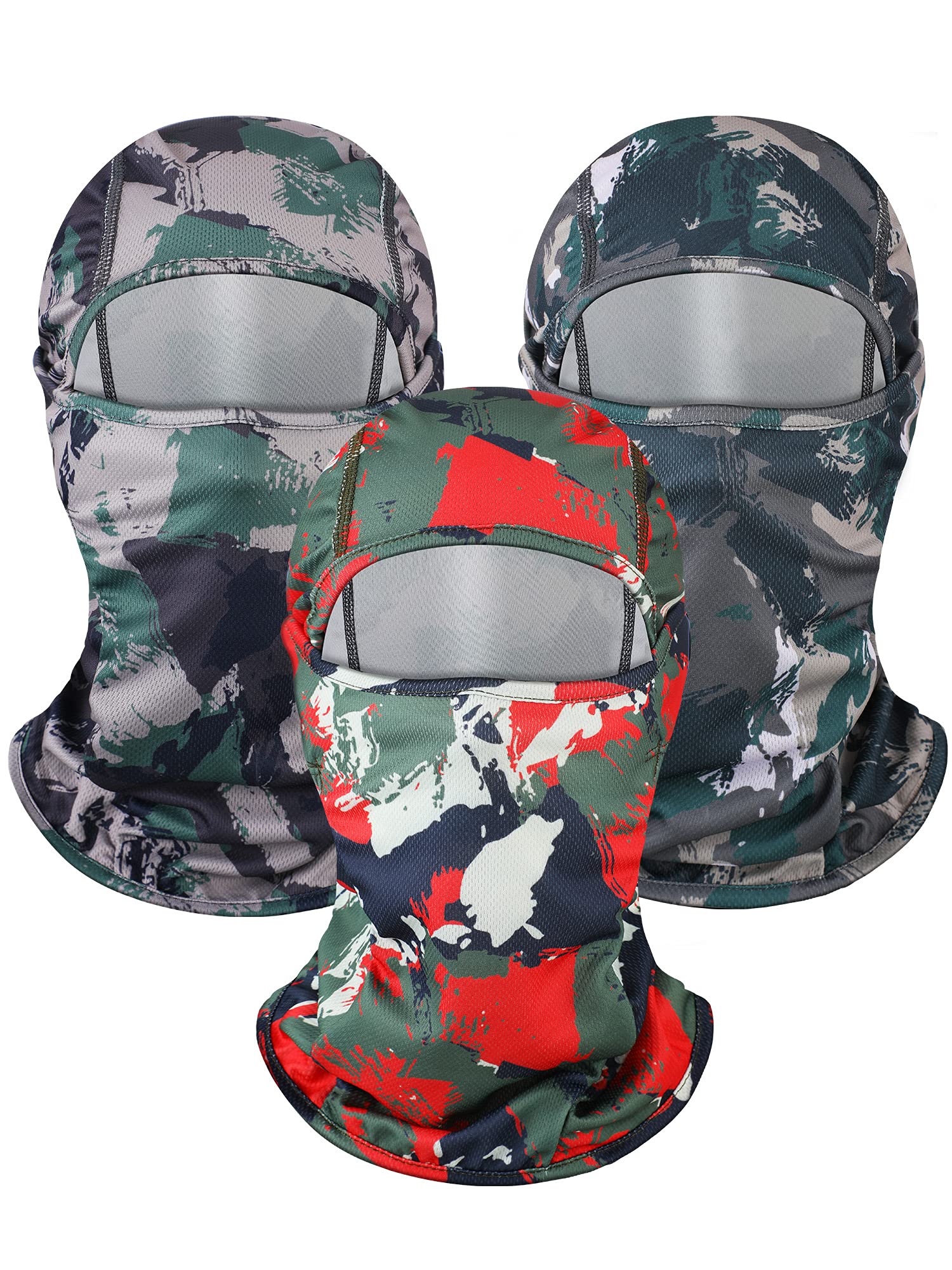 3-Pack Windproof Ski Mask Balaclava for Men & Women - Full Face Cover, Sun Protection & Breathable Fabric - Ideal for Skiing, Snowboarding, Motorcycling & Outdoor Winter Sports