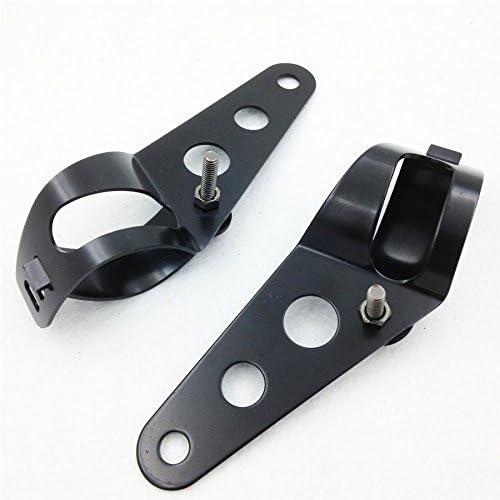 MT299-005-BK Headlight Brackets for 28-38mm Fork Tubes - Black Side Mount for Motorcycles