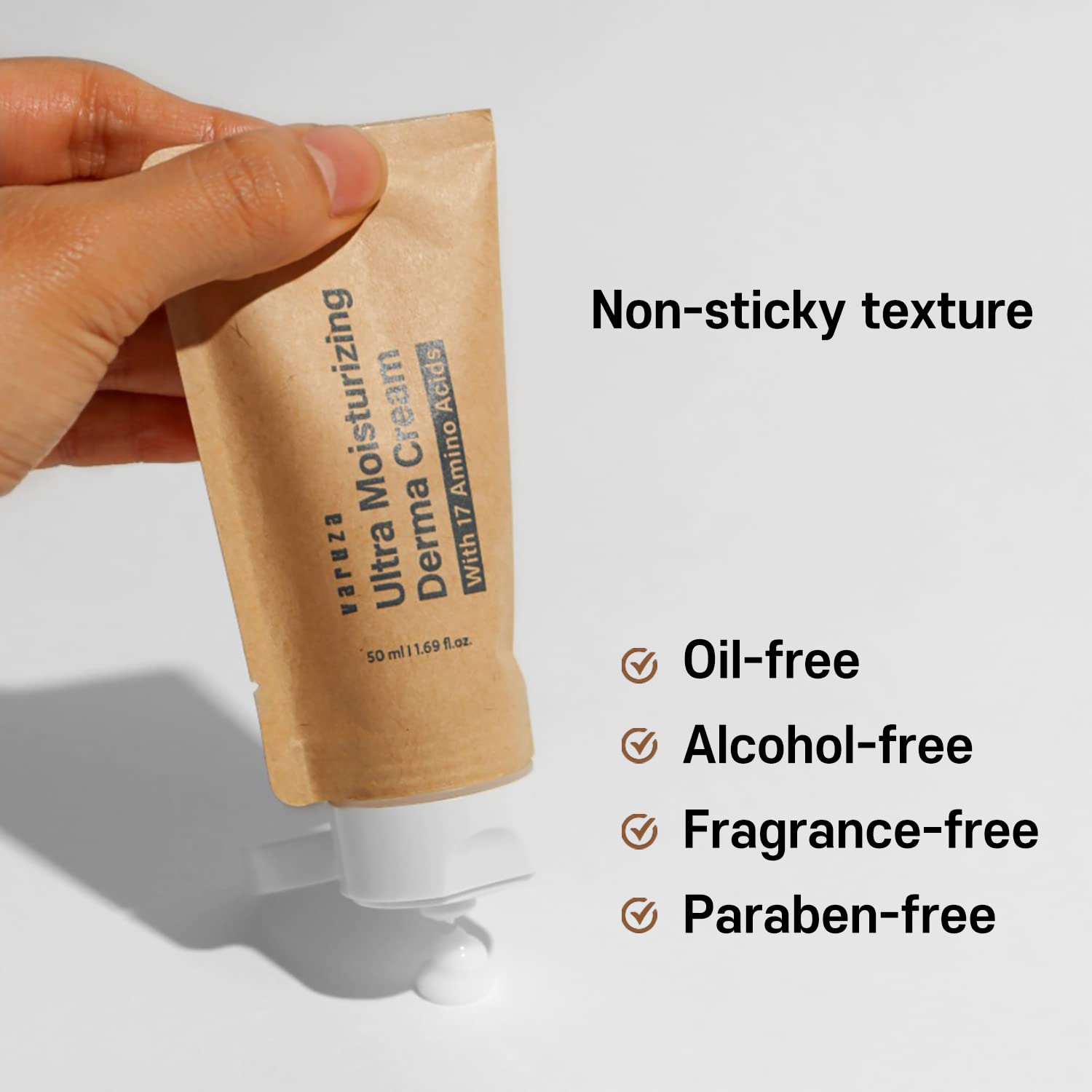 Ultra Moisturizing Derma Facial Cream - Oil Free Deep Hydrating Face Moisturizer for Dry & Sensitive Skin | Vegan, EWG Verified Korean Skincare with Hyaluronic Acid & Amino Acids | Non-Sticky, Unscented Lotion for Day & Night Use | Perfect for Daily Hydration & Anti-Aging Routine
