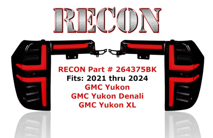21-24 GMC Yukon Denali & Yukon XL Smoked OLED Tail Lights with LED Startup Sequence & Amber Turn Signals - Upgrade for Enhanced Visibility & Style