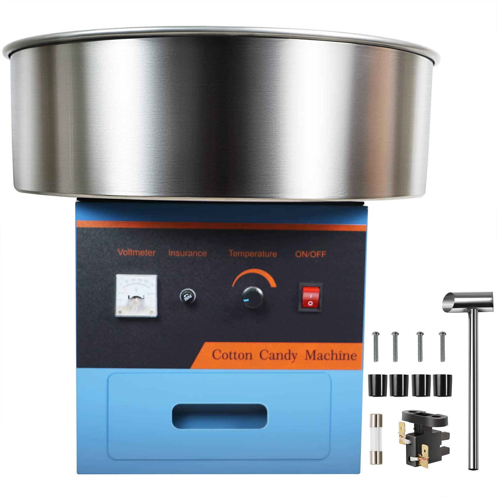 HONYTA 20 Inch Commercial Cotton Candy Machine - 1030W Electric Candy Floss Maker for Home, Parties & Events (Blue) | Perfect for Birthday Celebrations, Carnival Booths & Sweet Treats